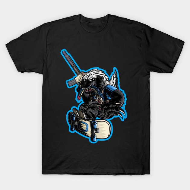 Q Honey Badger Mascot T-Shirt by orozcodesign